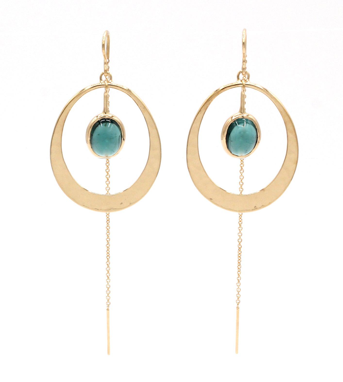 Oval Solar Threader Earrings-Jewelry-Toby Pomeroy-Sorrel Sky Gallery