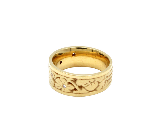 Wide Cherry Blossom Diamond Band Ring-Jewelry-Toby Pomeroy-Sorrel Sky Gallery