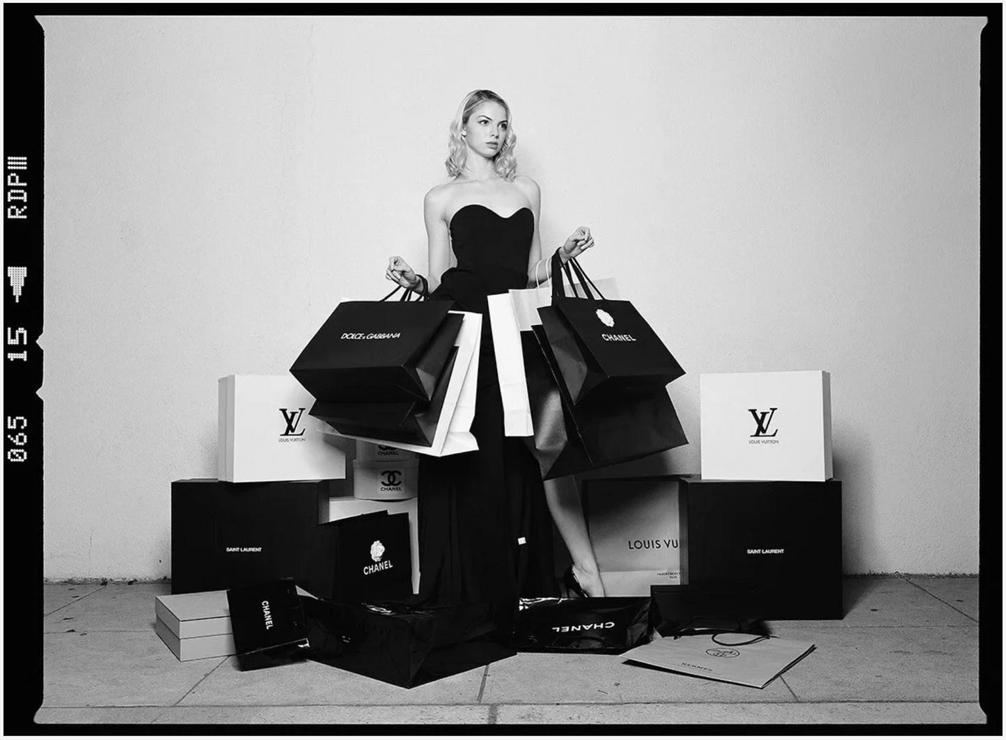 Allie with Shopping Bags-Photographic Print-Tyler Shields-Sorrel Sky Gallery