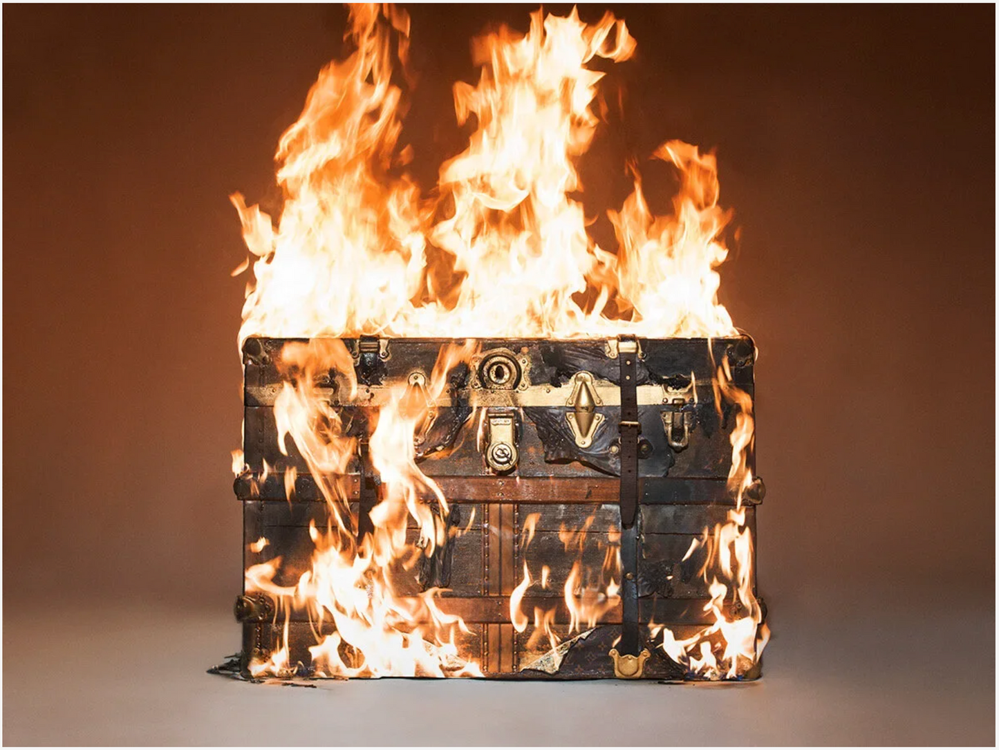 Louis Vuitton Trunk on Fire-Photographic Print-Tyler Shields-Sorrel Sky Gallery