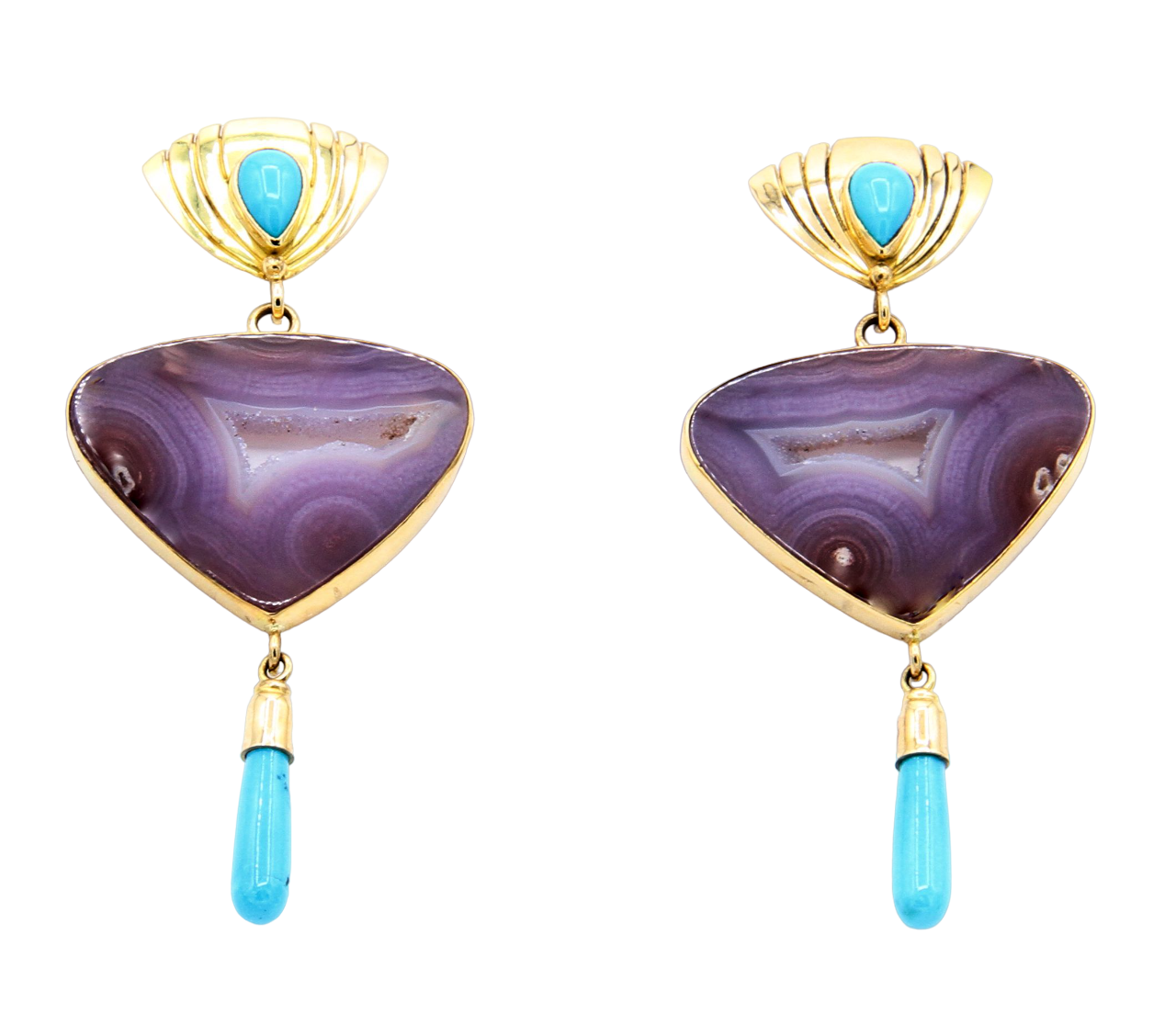 18K Feather Fan Earrings
