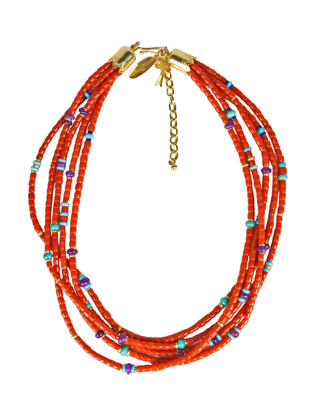 5 Strand Mediterranean Coral Necklace Sorrel Sky Gallery