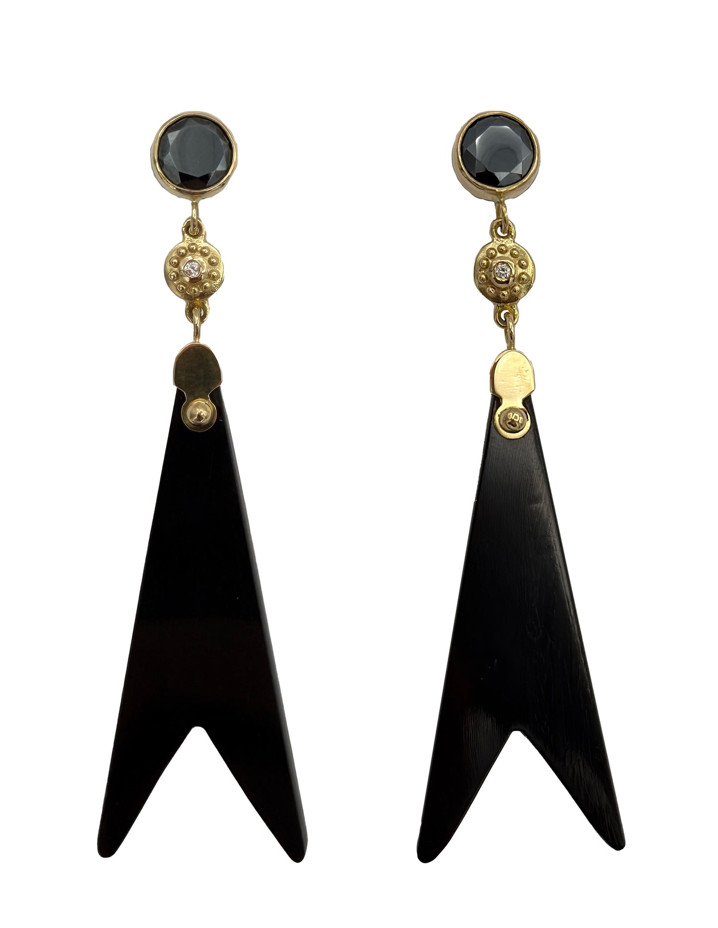 Buffalo Horn Diamond Earrings-Jewelry-Victoria Adams-Sorrel Sky Gallery