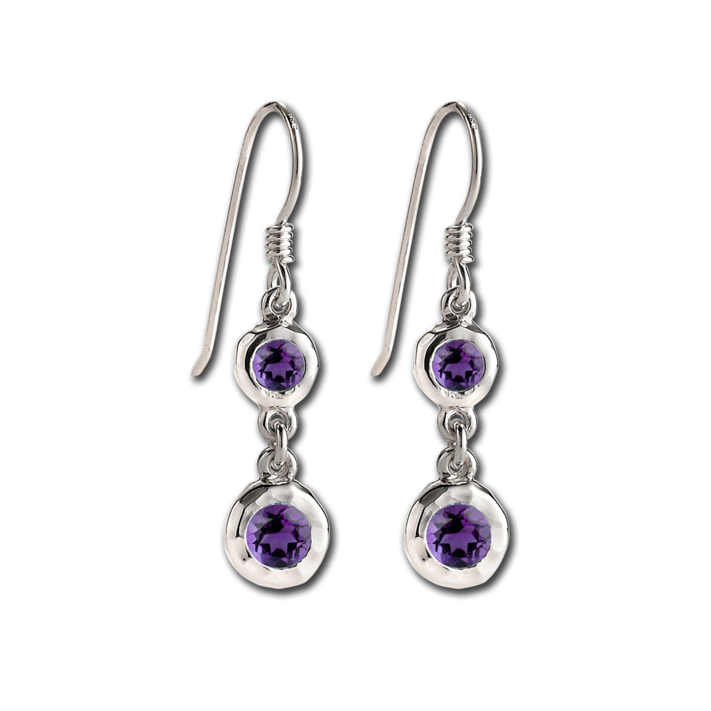 Amethyst Ripple Drop Earrings-Jewelry-Zina Sterling-Sorrel Sky Gallery