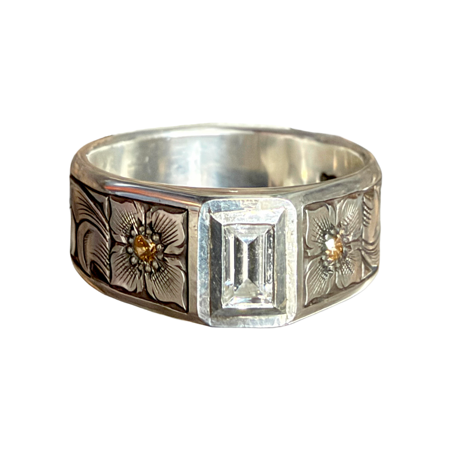Engraved Ring w/ Diamond