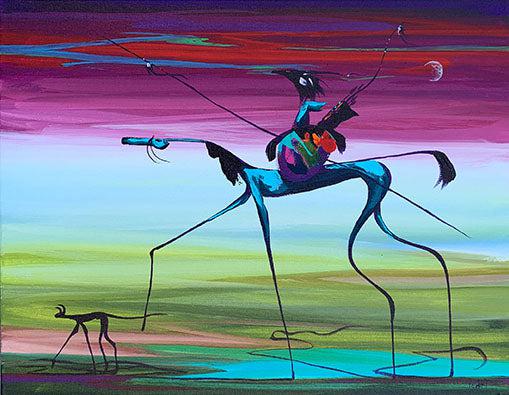 Traveling Cat Companion-Painting-Arlene LaDell Hayes-Sorrel Sky Gallery