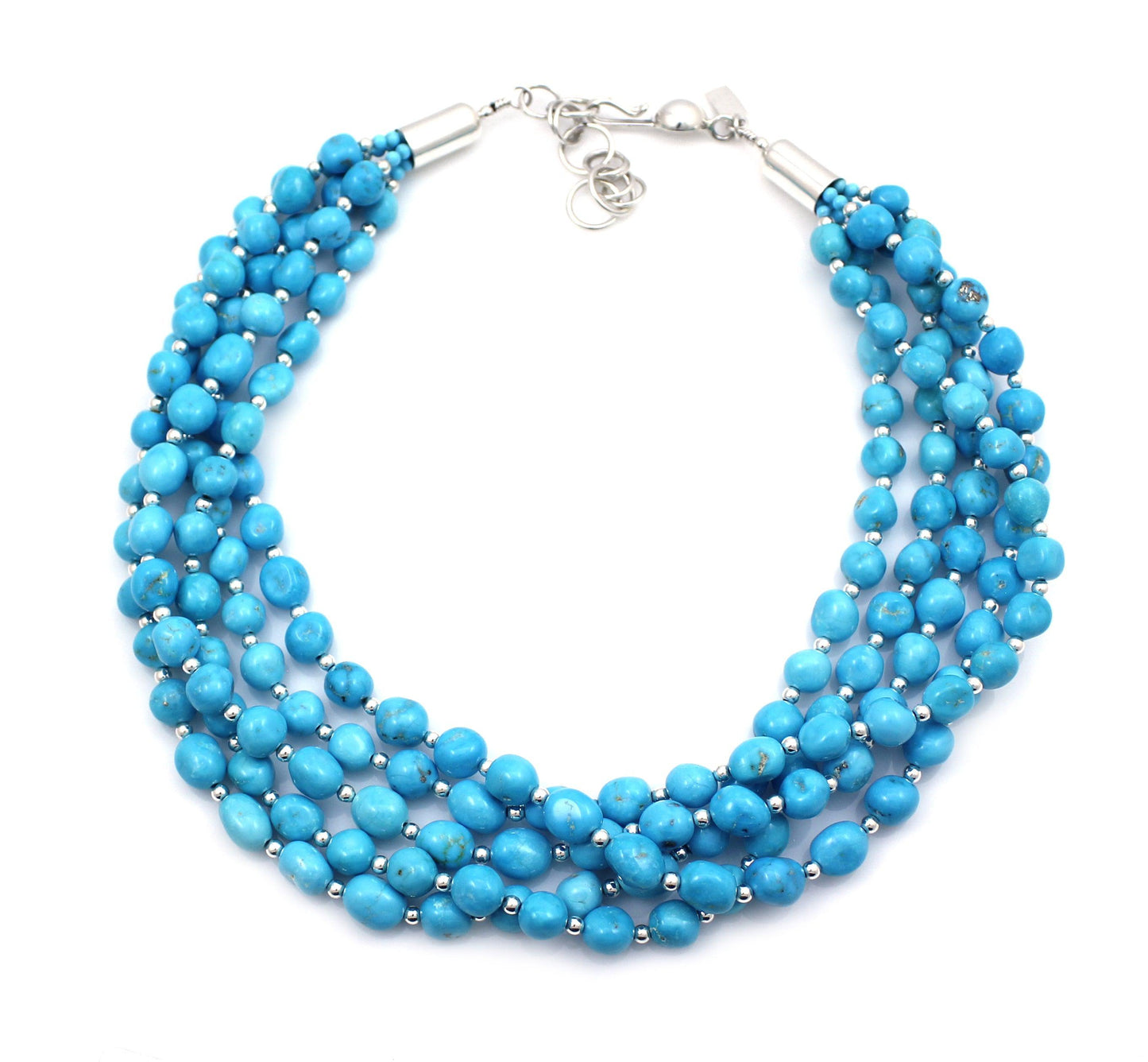 Five Strand Sleeping Beauty Turquoise Necklace-Jewelry-Artie Yellowhorse-Sorrel Sky Gallery