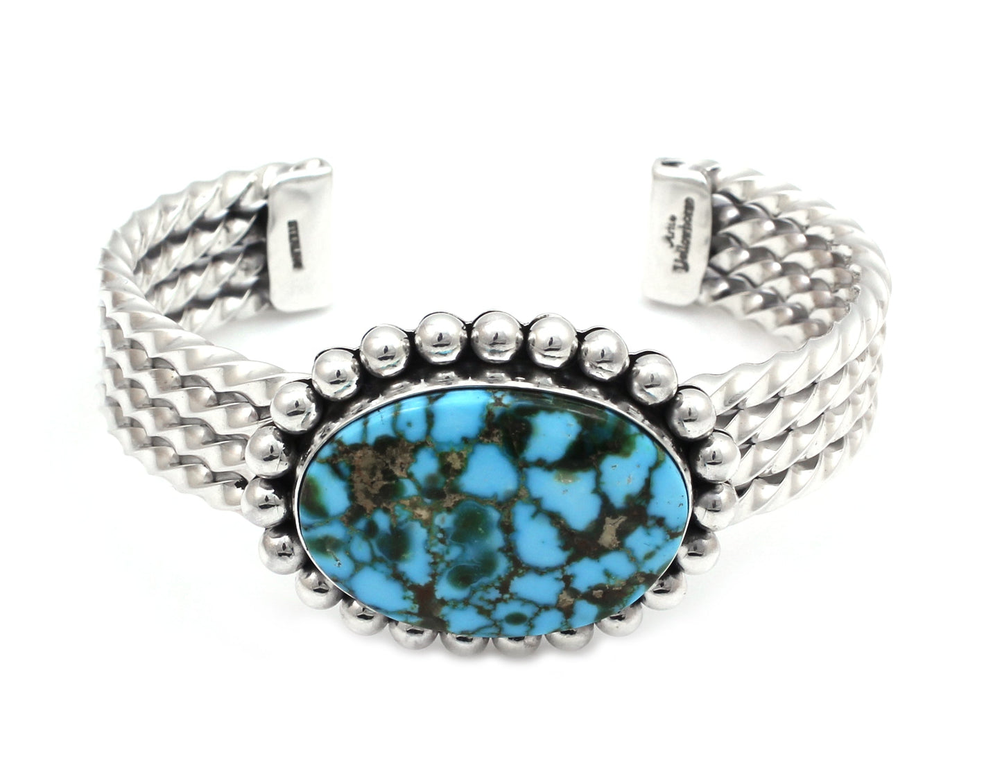 Kingman Turquoise Cuff Bracelet-Jewelry-Artie Yellowhorse-Sorrel Sky Gallery