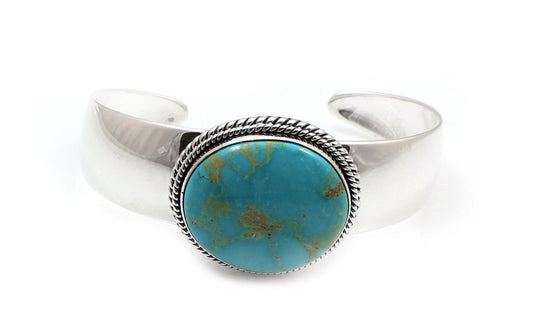 Kingman Turquoise Cuff Bracelet-Jewelry-Artie Yellowhorse-Sorrel Sky Gallery