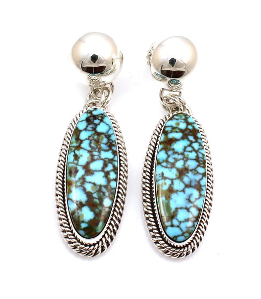 Kingman Turquoise Earrings-Jewelry-Artie Yellowhorse-Sorrel Sky Gallery