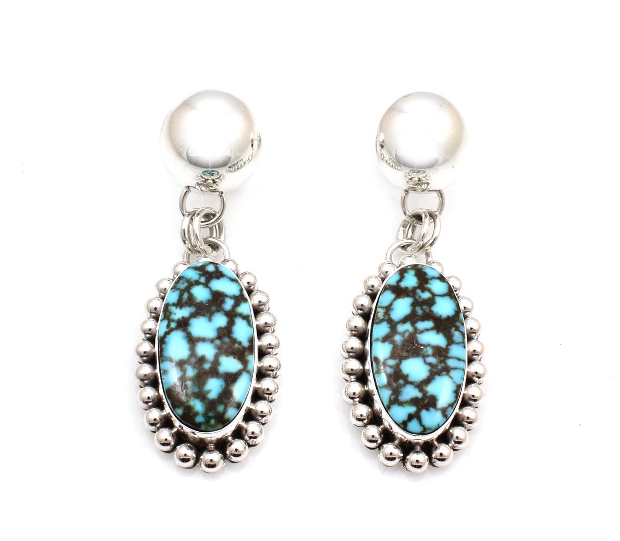 Kingman Turquoise Earrings-Jewelry-Artie Yellowhorse-Sorrel Sky Gallery