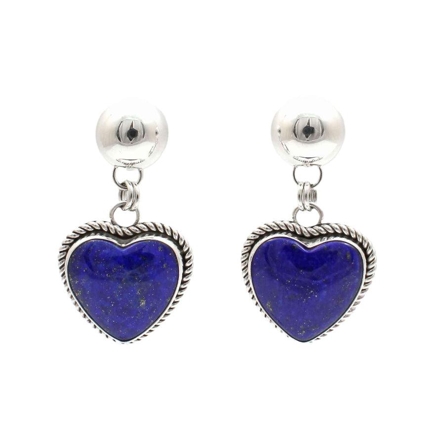 Lapis Heart Earrings