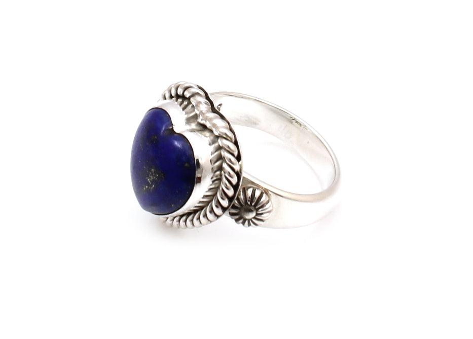 Lapis Heart Ring-Jewelry-Artie Yellowhorse-Sorrel Sky Gallery