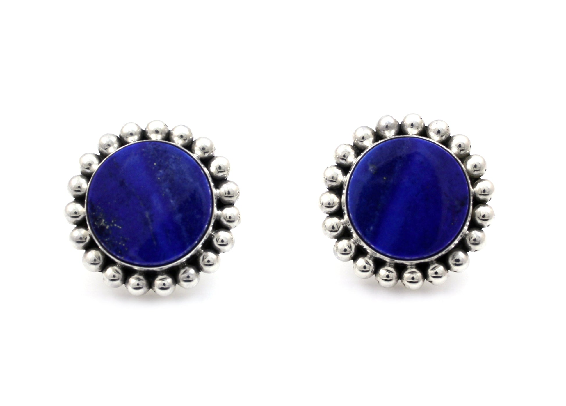 Lapis Round Bead Earrings-Jewelry-Artie Yellowhorse-Sorrel Sky Gallery