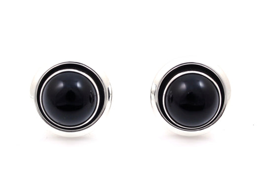 Onyx Shadowbox Post Earrings-Jewelry-Artie Yellowhorse-Sorrel Sky Gallery