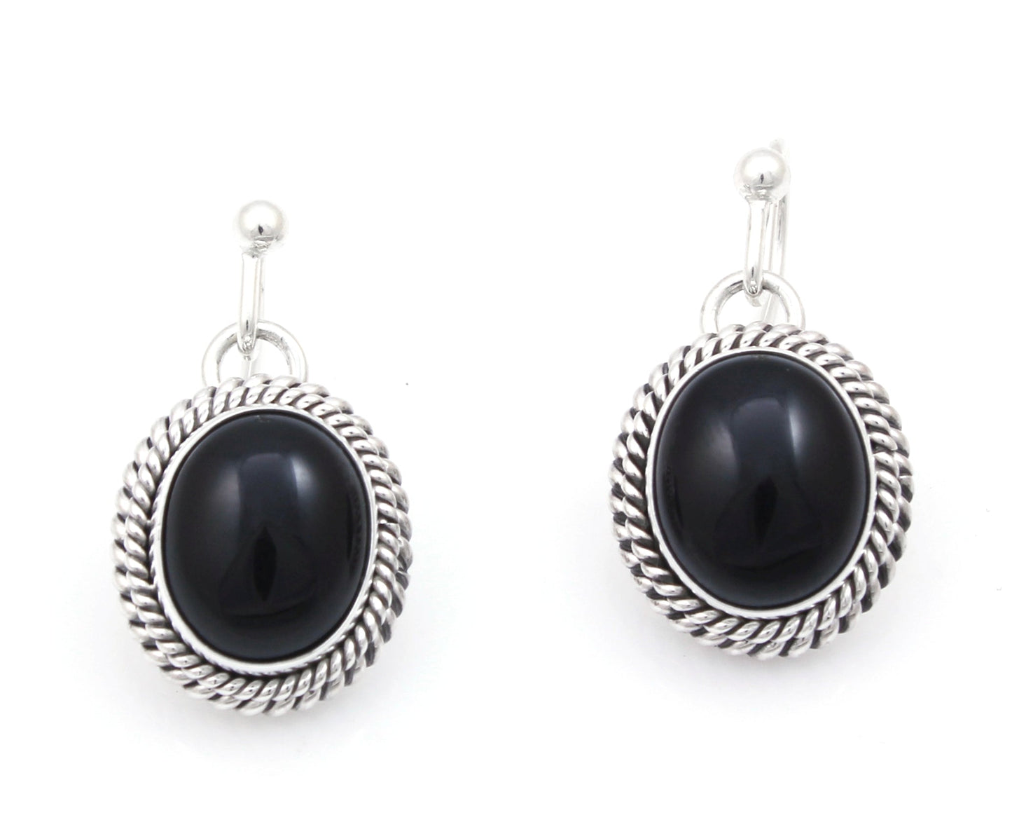 Onyx Twist Dangle Earrings-Jewelry-Artie Yellowhorse-Sorrel Sky Gallery