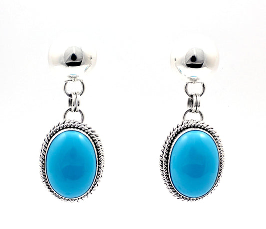 Sleeping Beauty Drop Earrings-Jewelry-Artie Yellowhorse-Sorrel Sky Gallery