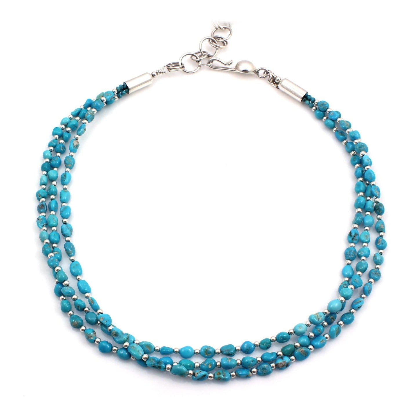 Sleeping Beauty Turquoise 3 Strand Necklace-Jewelry-Artie Yellowhorse-Sorrel Sky Gallery