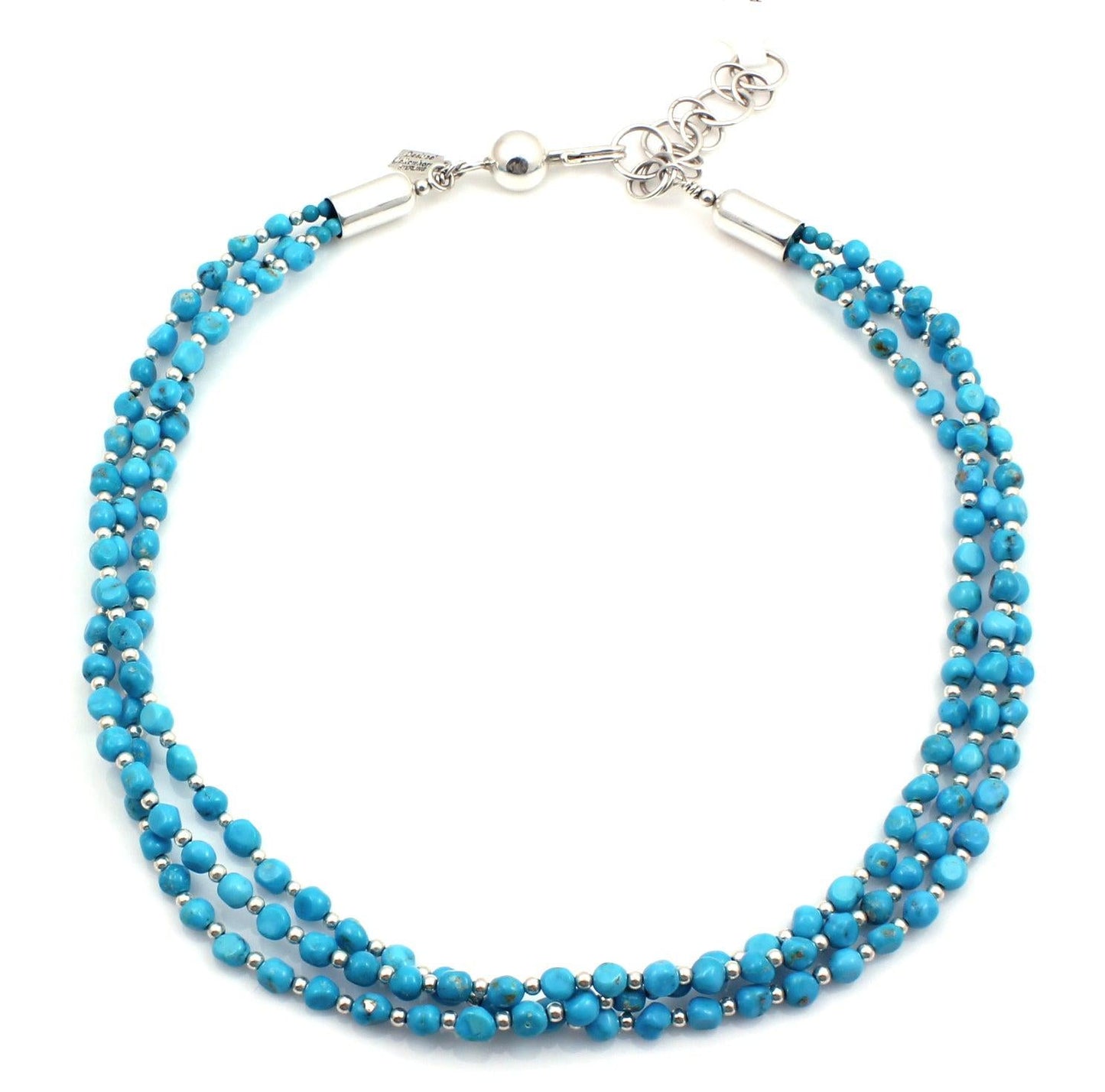 Sleeping Beauty Turquoise 3 Strand Necklace-Jewelry-Artie Yellowhorse-Sorrel Sky Gallery