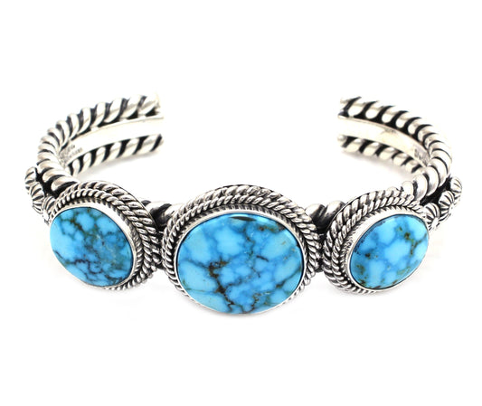 Three Stone Kingman Cuff Bracelet-Jewelry-Artie Yellowhorse-Sorrel Sky Gallery