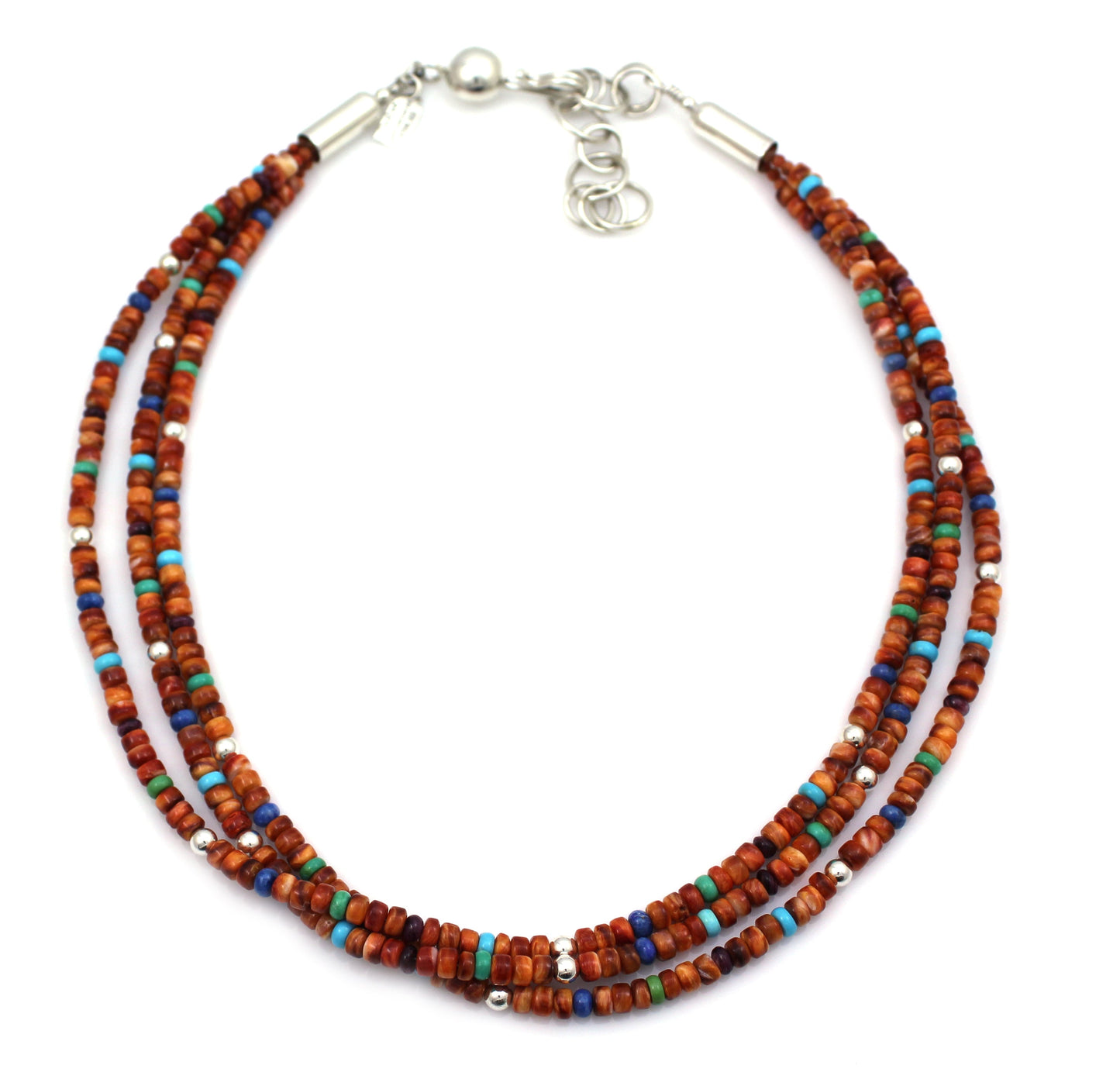 Three Strand Multi Stone Necklace-Jewelry-Artie Yellowhorse-Sorrel Sky Gallery