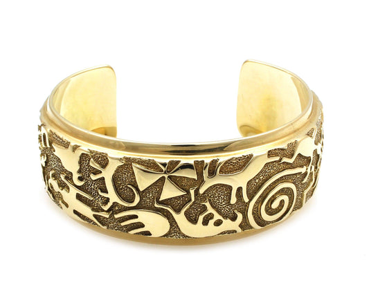 18k Gold Rock Art Bracelet