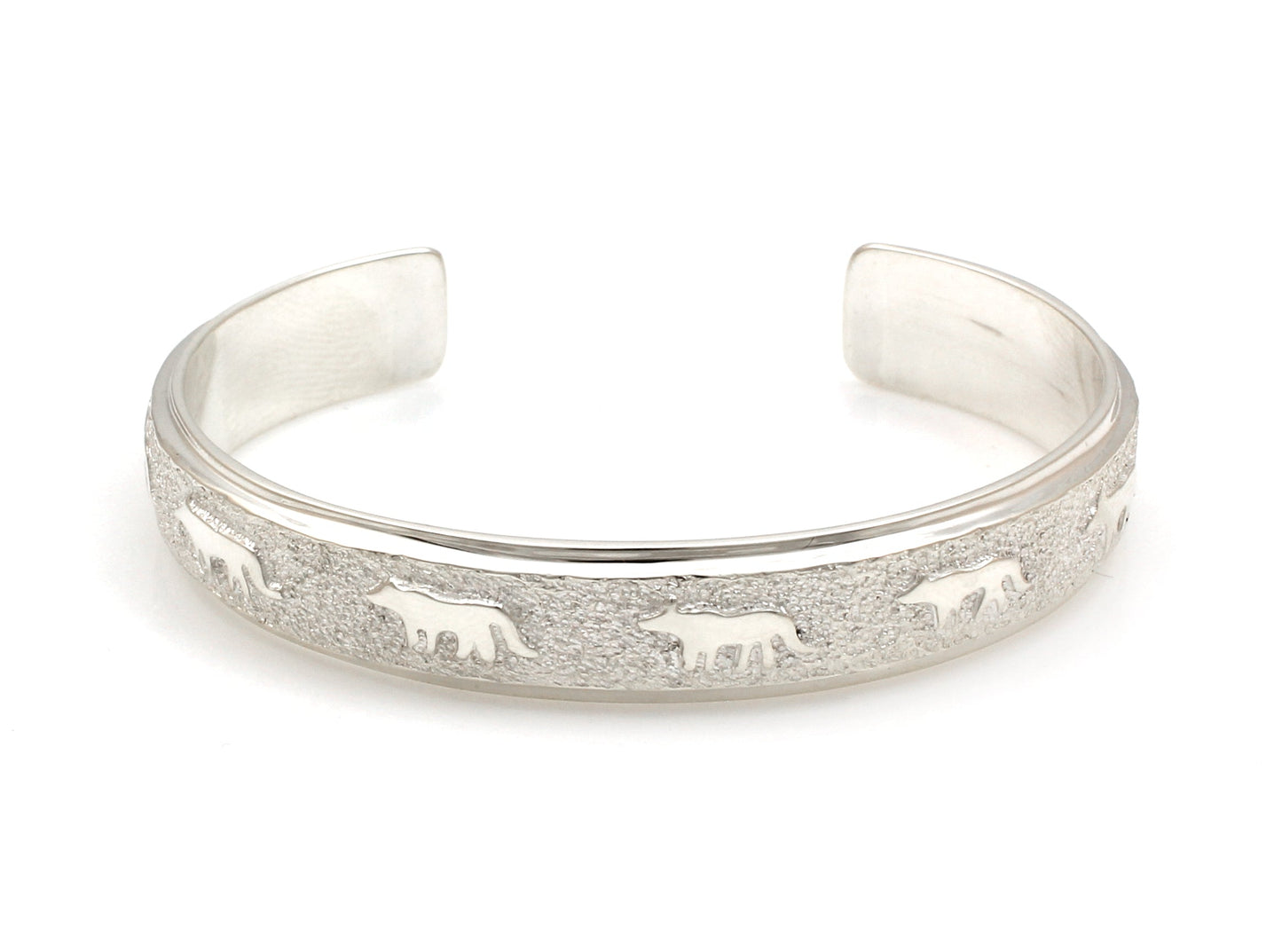 All Metal Narrow Wolf Bracelet