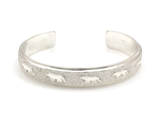 All Metal Narrow Wolf Bracelet