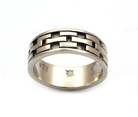 Brick Wedding Band - Gold