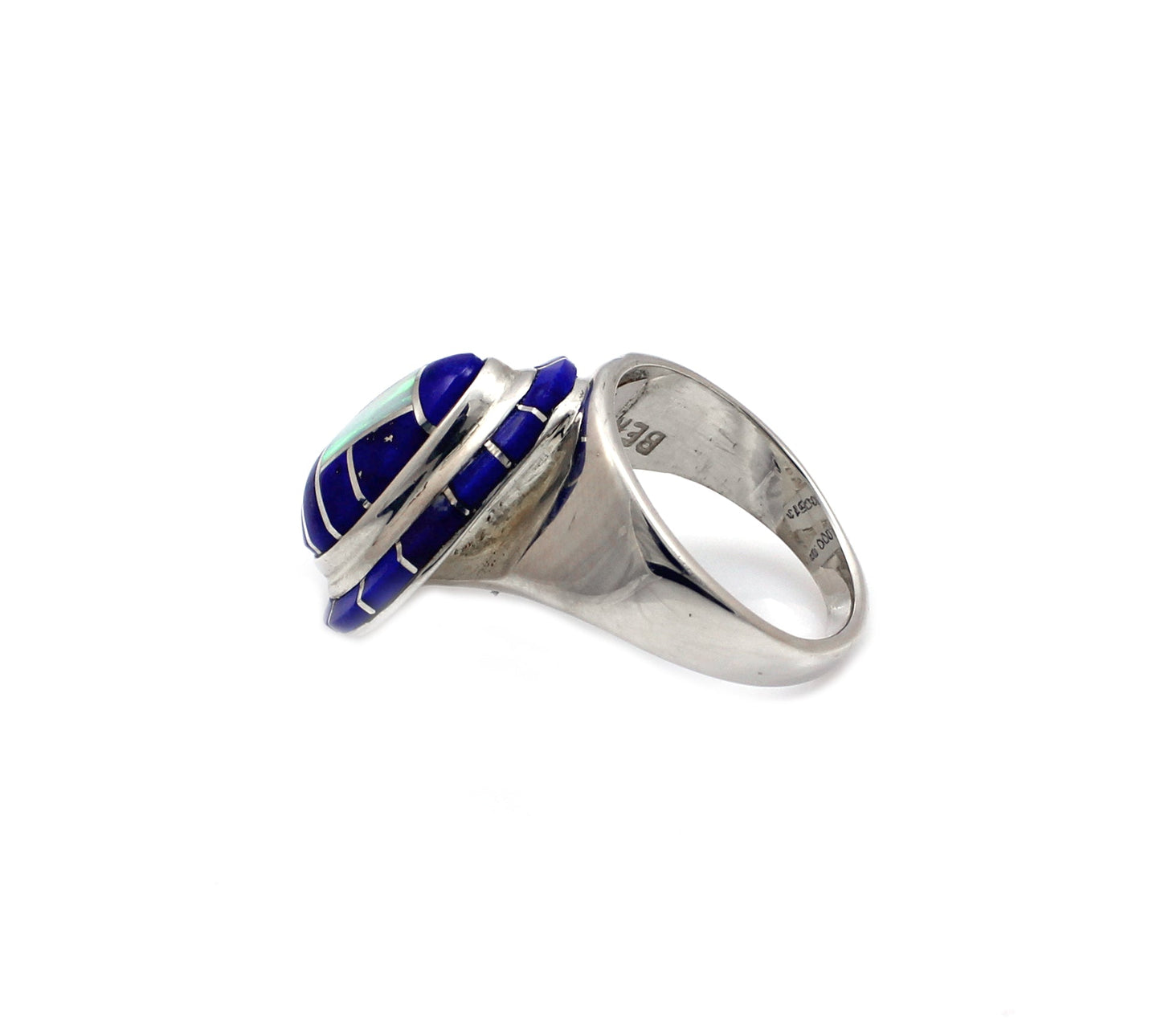 Edge Inlay Pear Ring