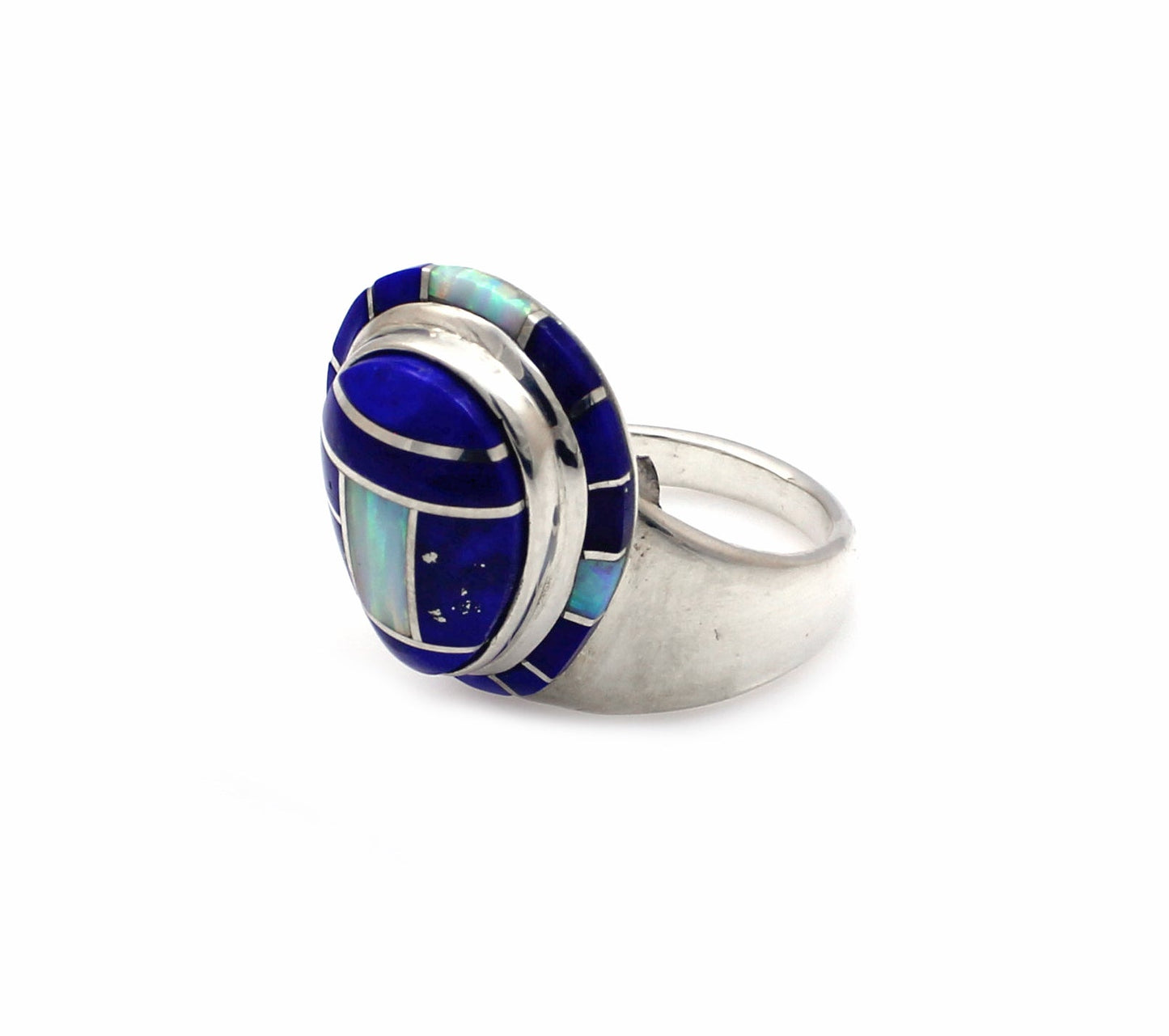 Edge Inlay Pear Ring