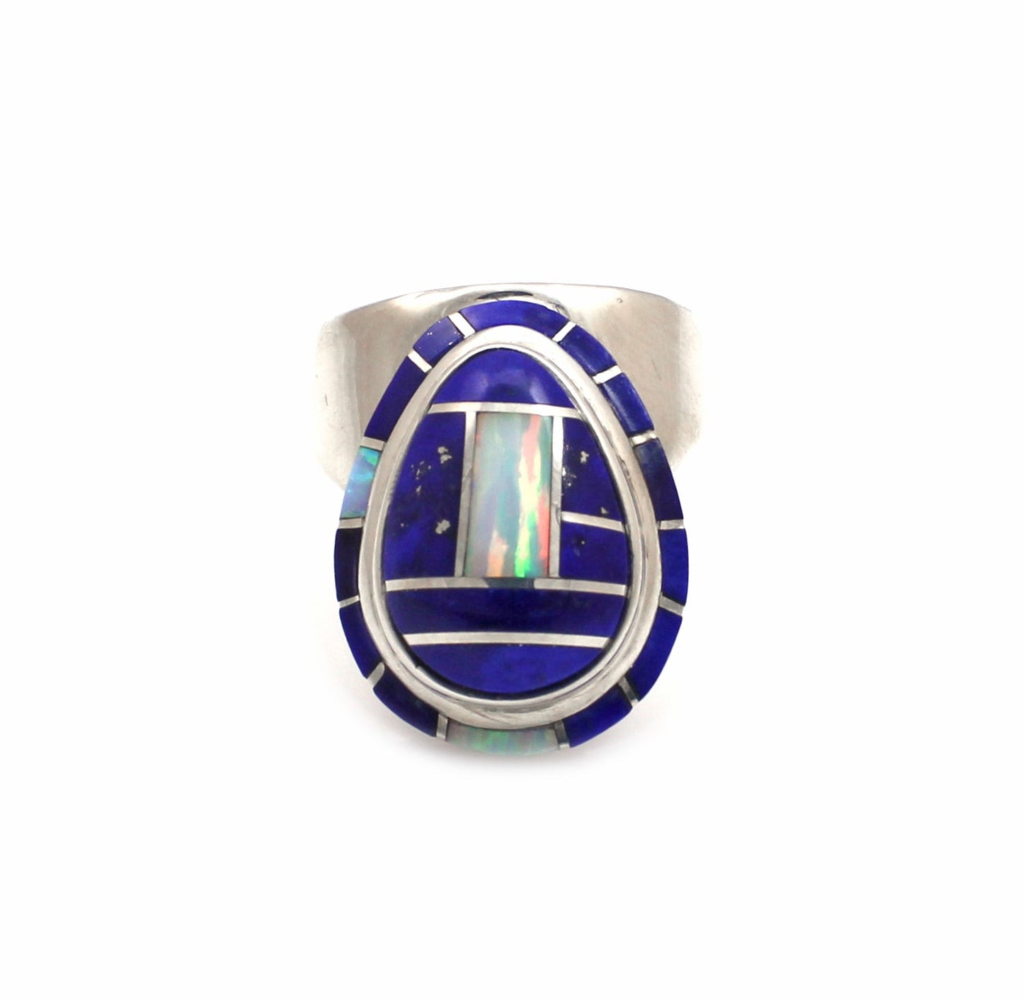 Edge Inlay Pear Ring