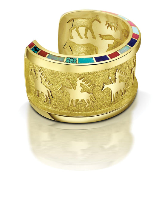 Horse & Warrior Cuff Bracelet-Jewelry-Ben Nighthorse-Sorrel Sky Gallery