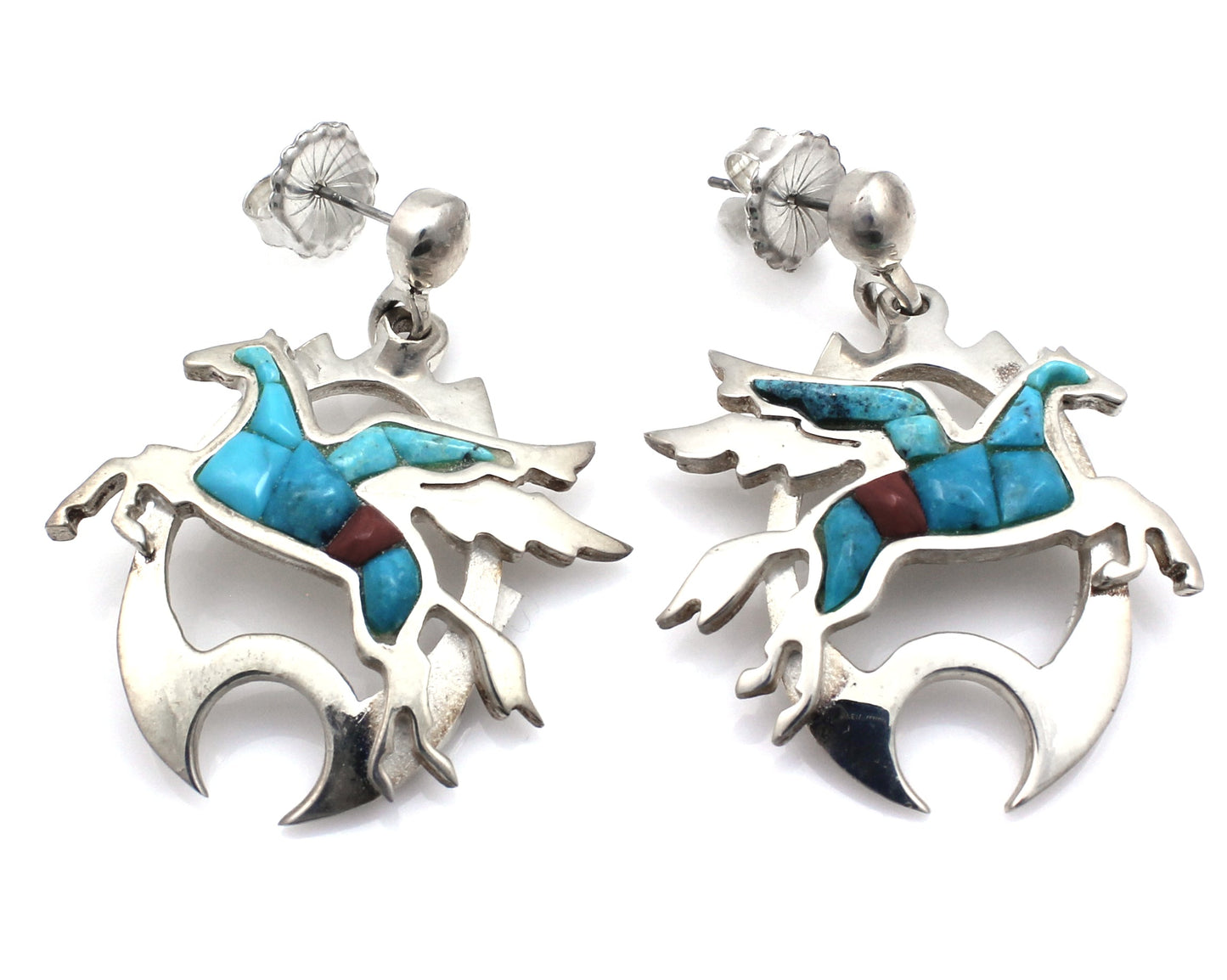 Horses In Flight Earrings-Jewelry-Ben Nighthorse-Sorrel Sky Gallery