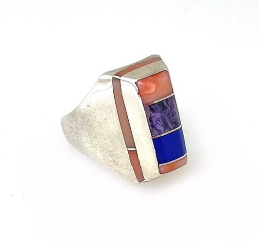 Rectangular Edge Inlay Ring