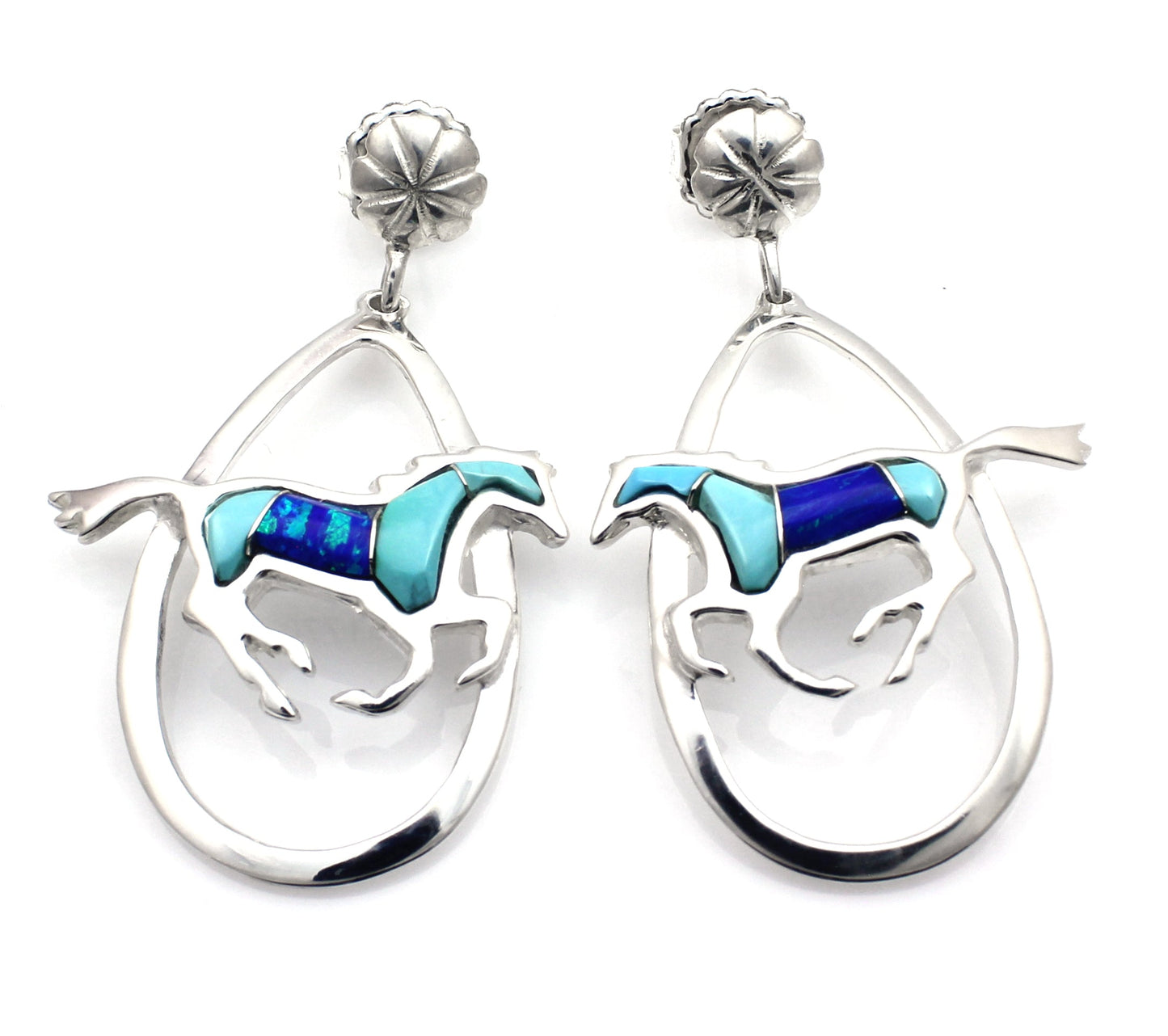 Running Horse Earrings-Jewelry-Ben Nighthorse-Sorrel Sky Gallery