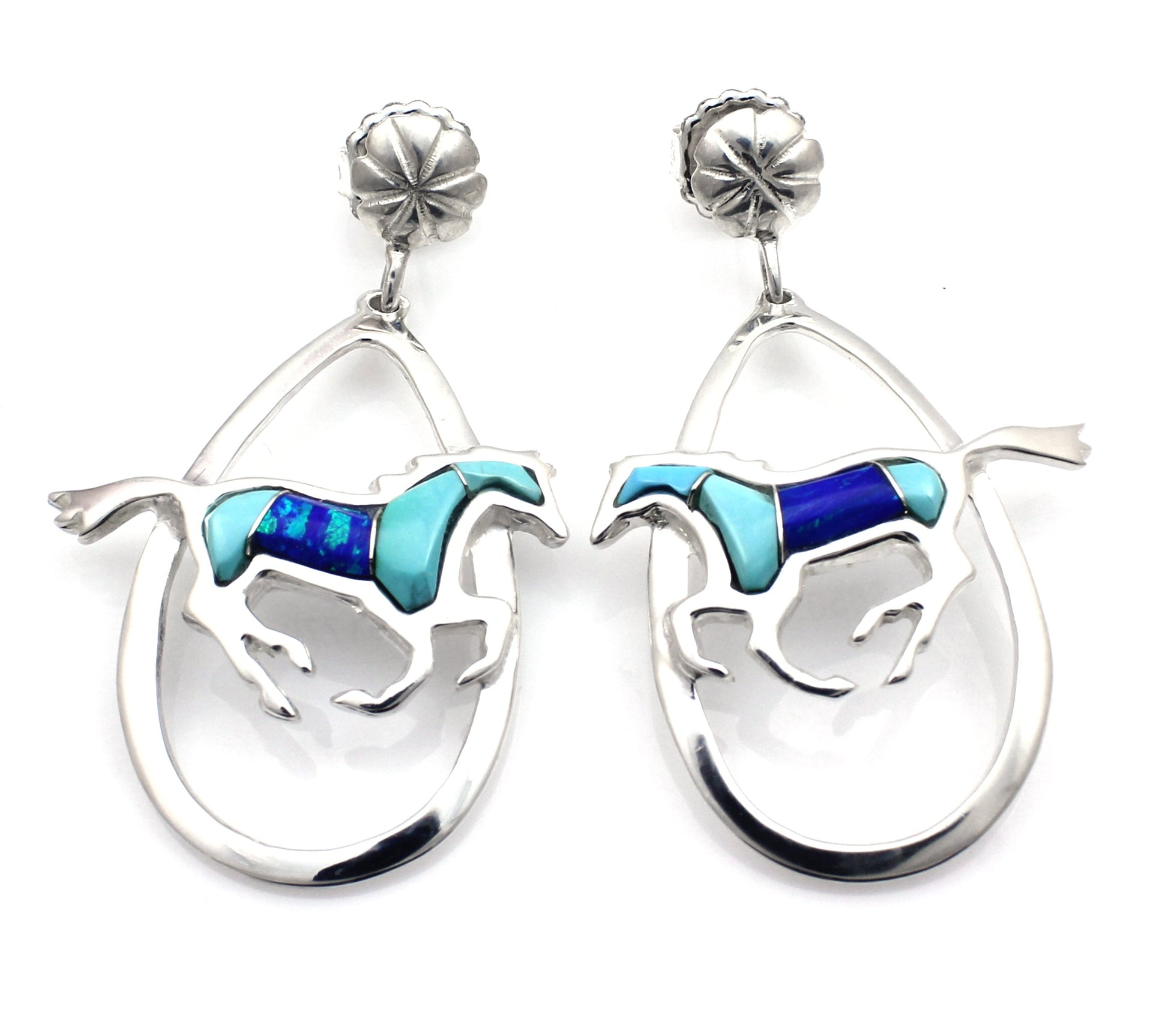 Running Horse Earrings-Jewelry-Ben Nighthorse-Sorrel Sky Gallery