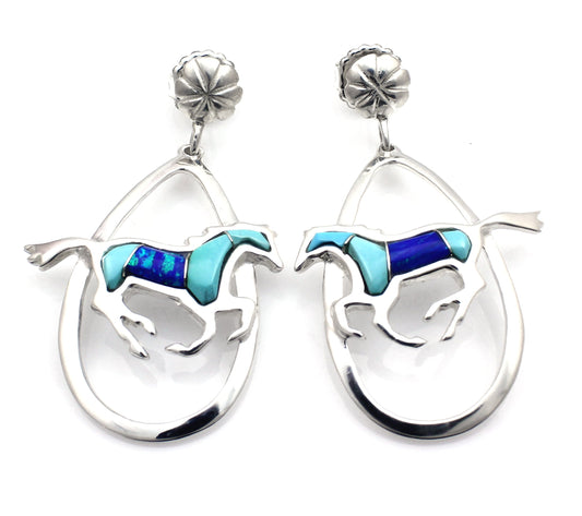Running Horse Earrings-Jewelry-Ben Nighthorse-Sorrel Sky Gallery