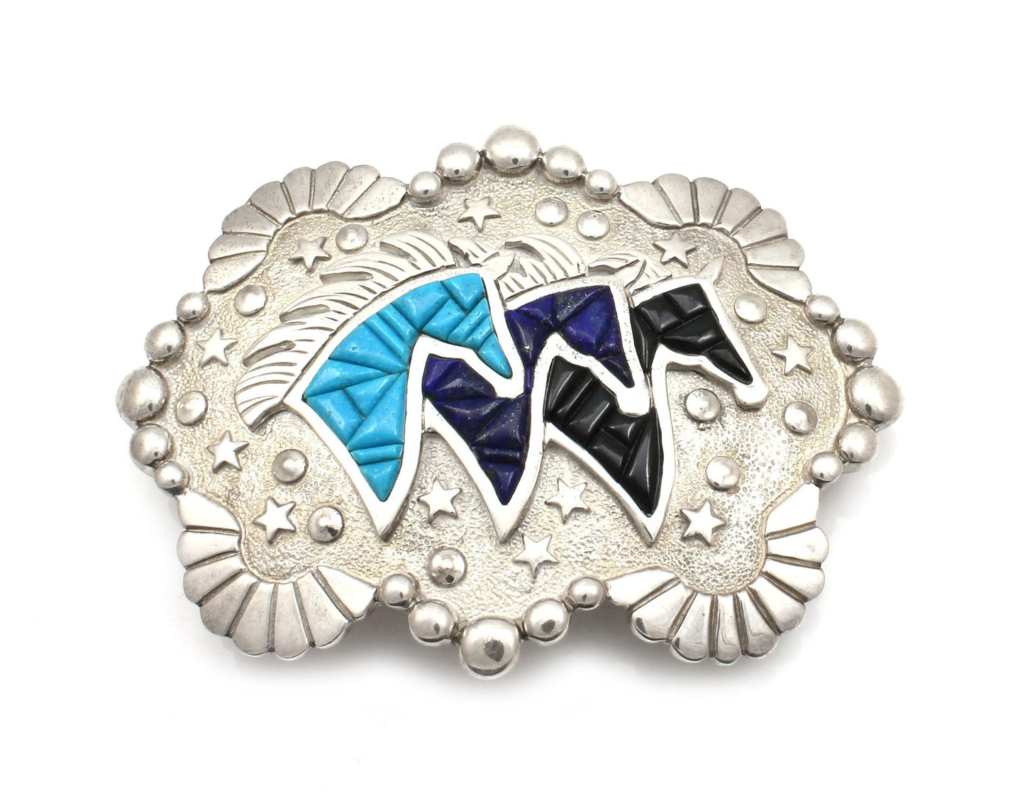 Scalloped Edge Triple Crown Buckle