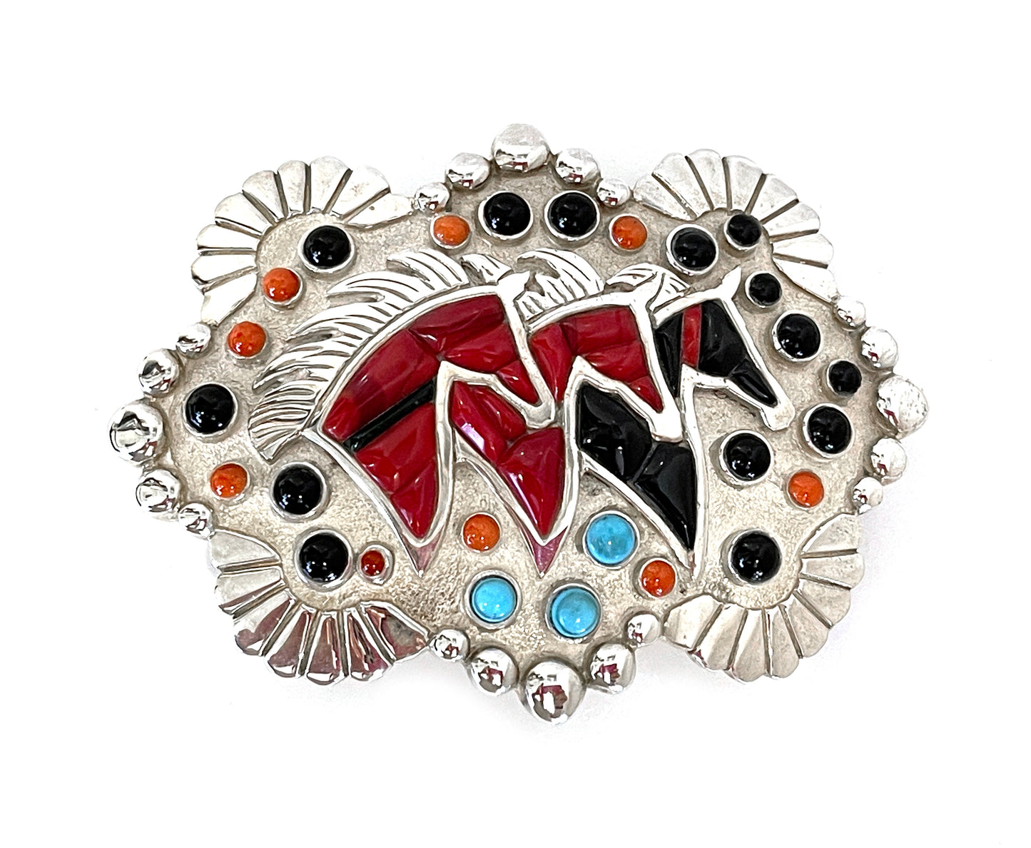 Scalloped Edge Triple Crown Buckle