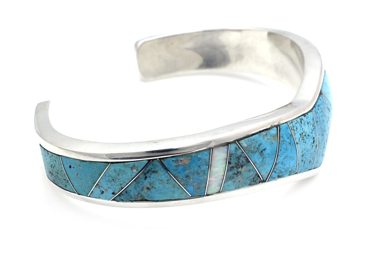 Single V Top Inlay Cuff Bracelet-Jewelry-Ben Nighthorse-Sorrel Sky Gallery
