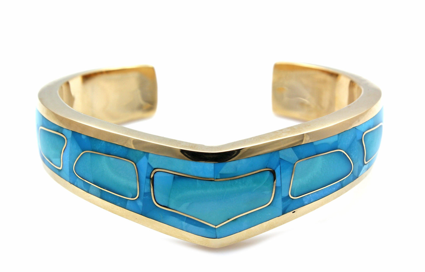 Single V Top Inlay Cuff Bracelet-Jewelry-Ben Nighthorse-Sorrel Sky Gallery