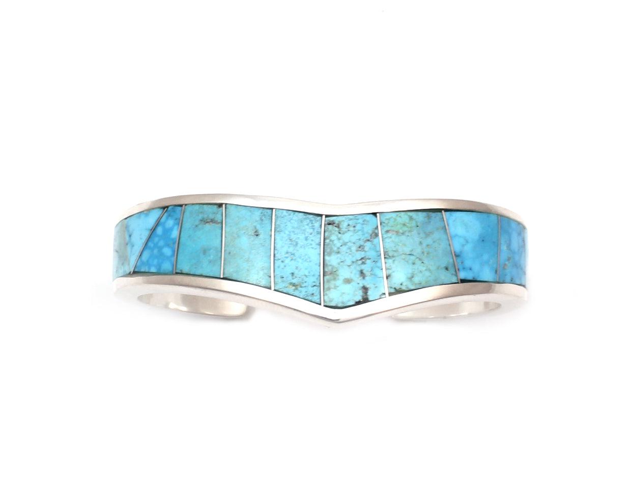 Single V Top Inlay Cuff Bracelet-Jewelry-Ben Nighthorse-Sorrel Sky Gallery