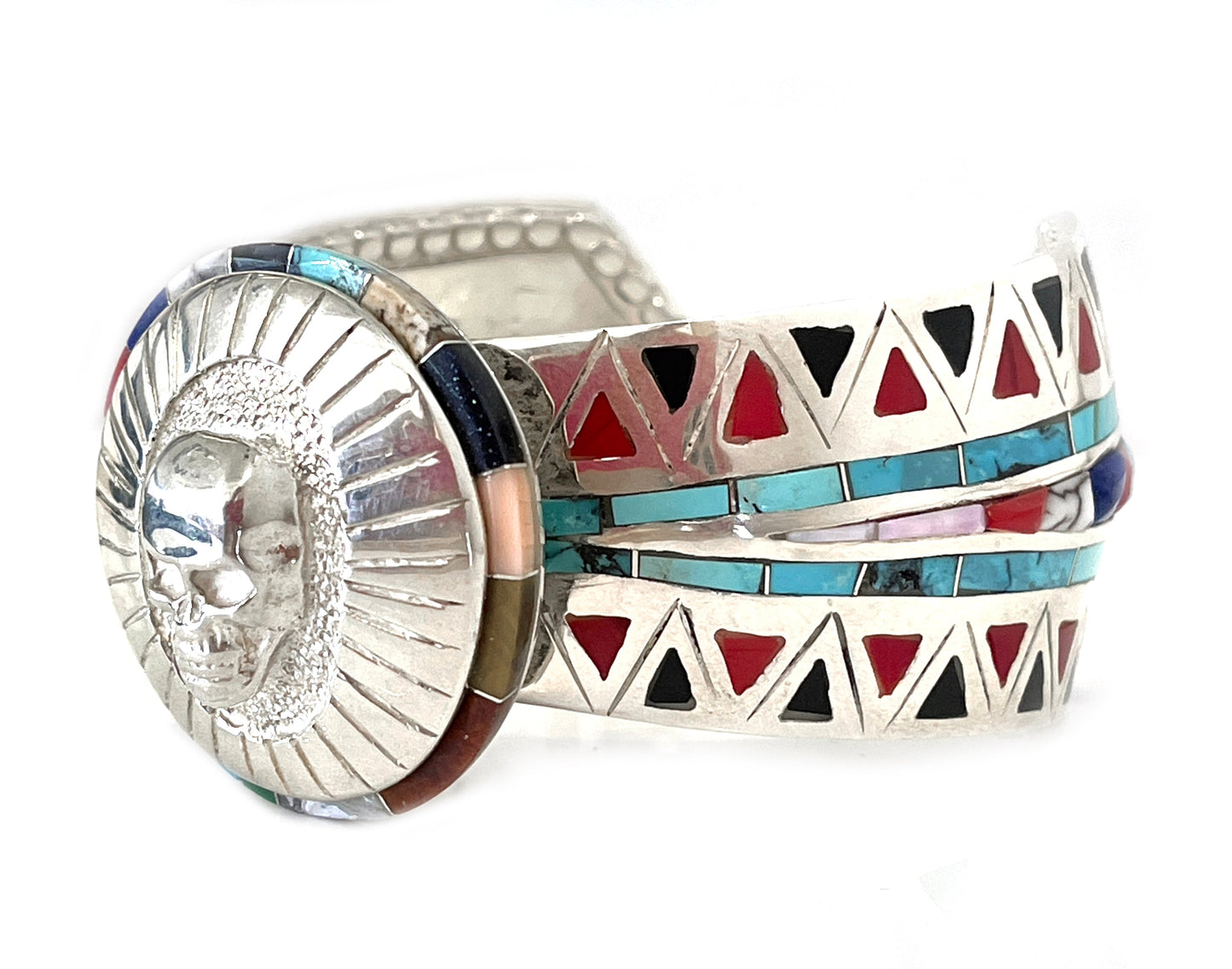 Skull On Round Cuff Bracelet
