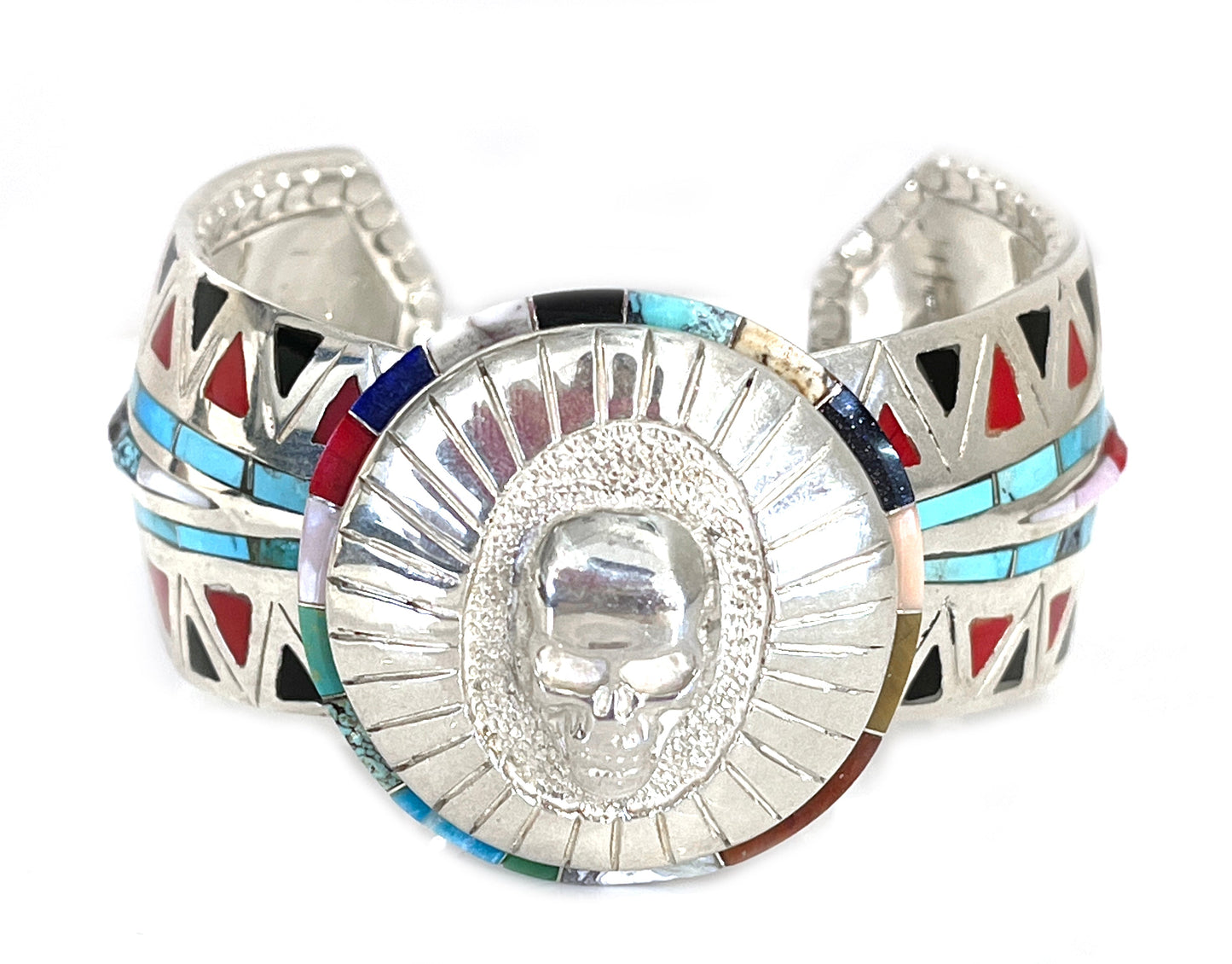 Skull On Round Cuff Bracelet