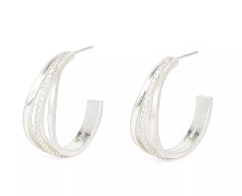Sentros Creole Earrings - zirconia-Jewelry-Bernd Wolf-Sorrel Sky Gallery