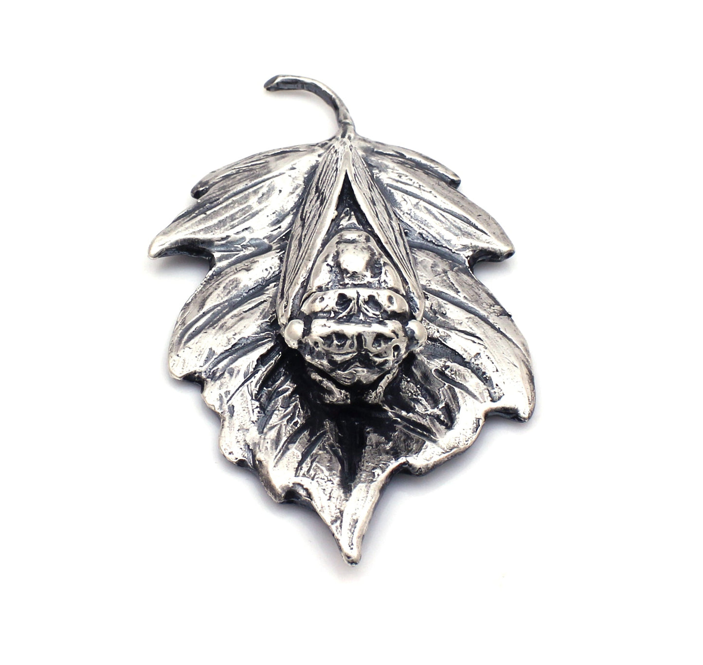 Silver Cicada on Leaf-Jewelry-Bryce Pettit-Sorrel Sky Gallery