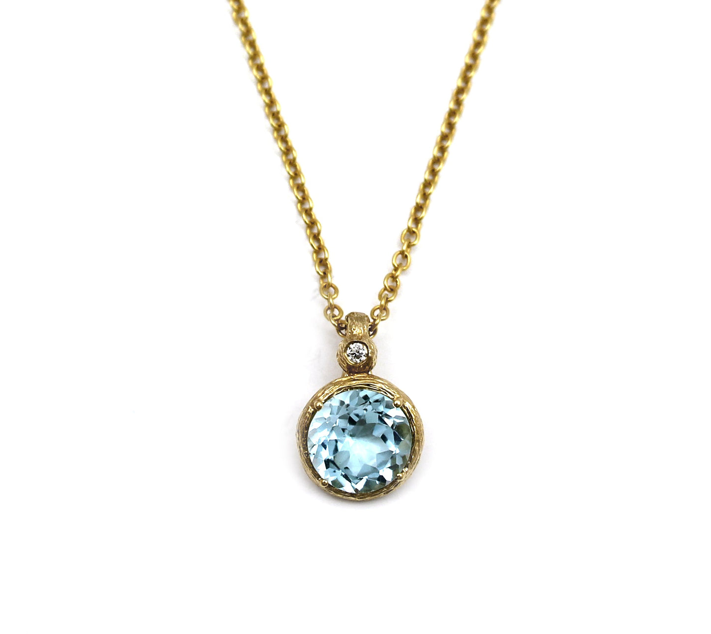 Blue Topaz Lady Bug Necklace-Jewelry-Cherie Dori-Sorrel Sky Gallery