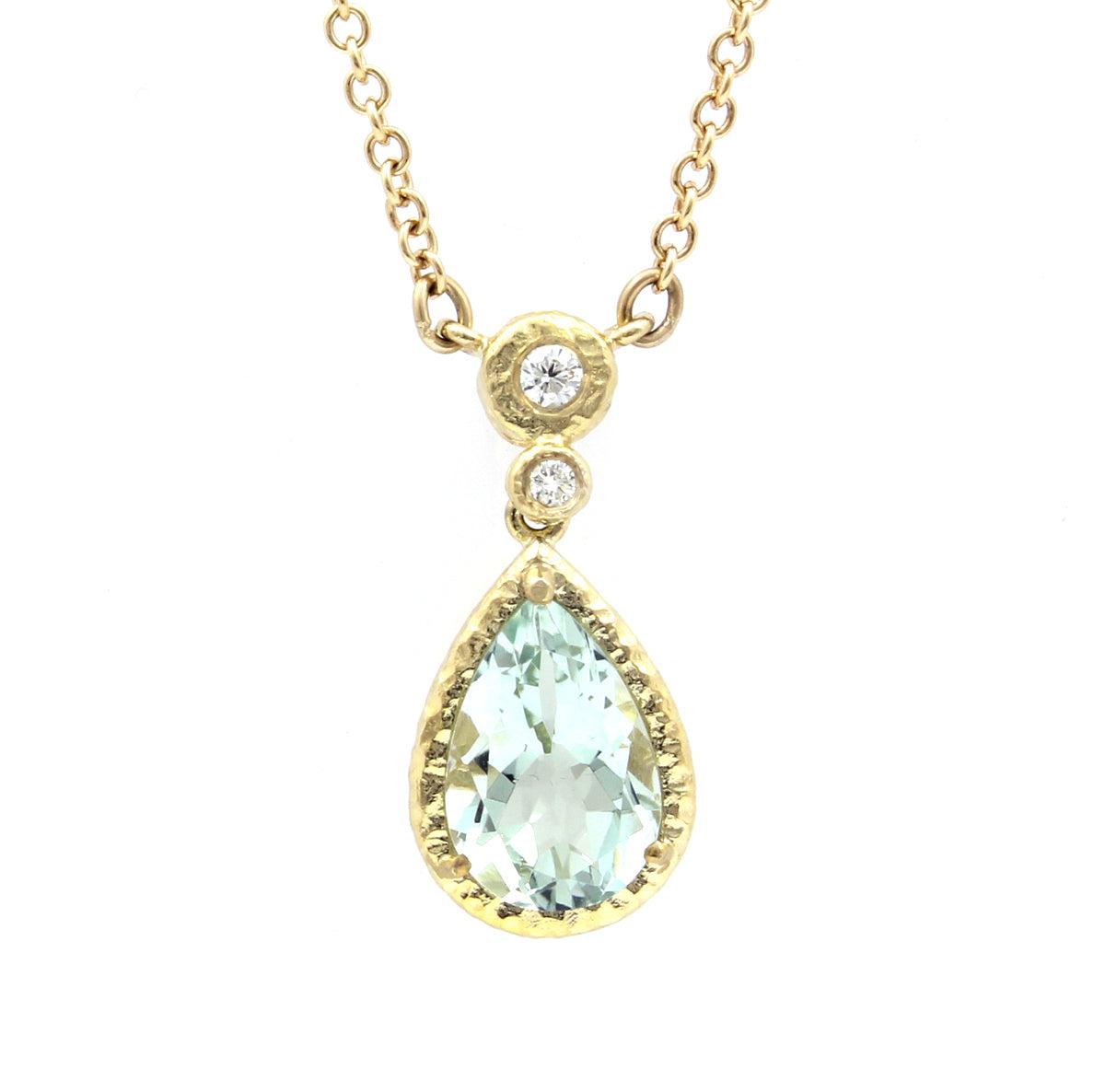 Green Amethyst Drop Necklace