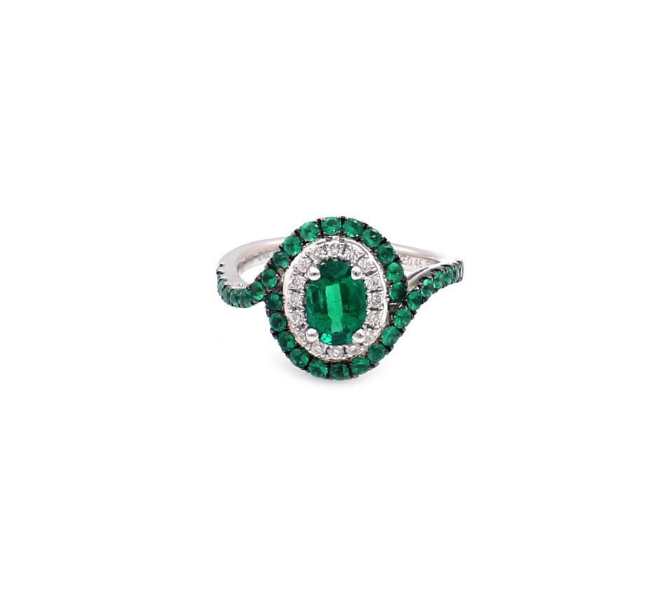 Oblong Emerald Ring-Jewelry-Cherie Dori-Sorrel Sky Gallery